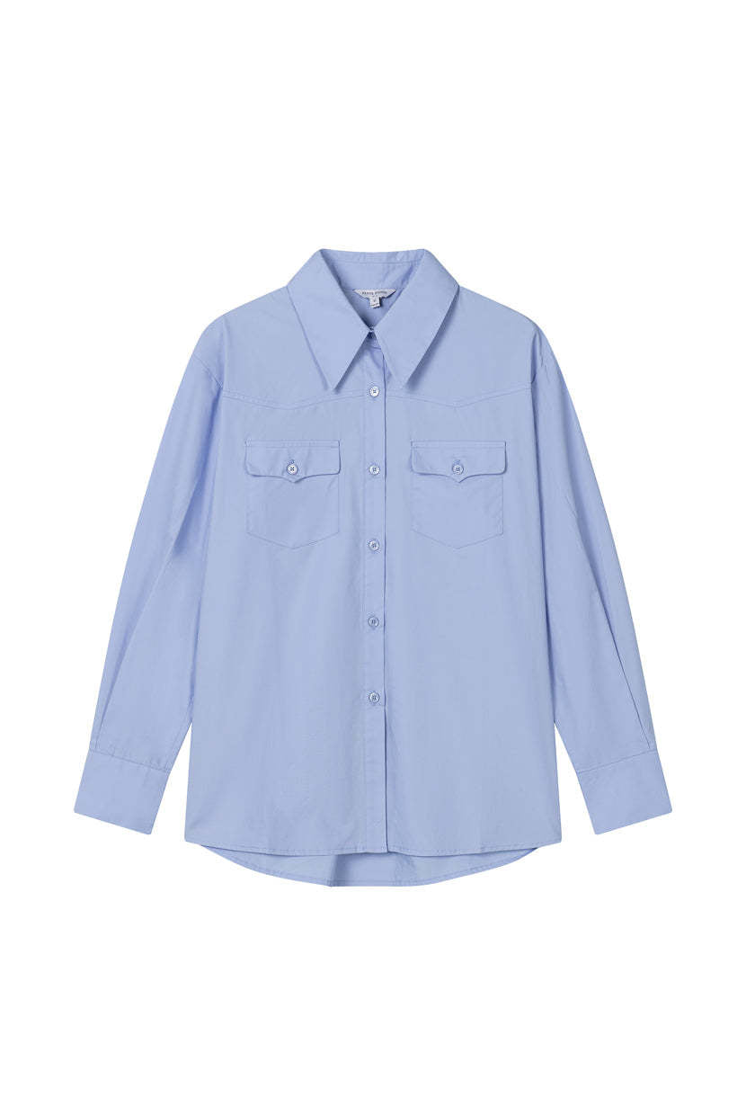 Coleen Cotton Shirt - Blue