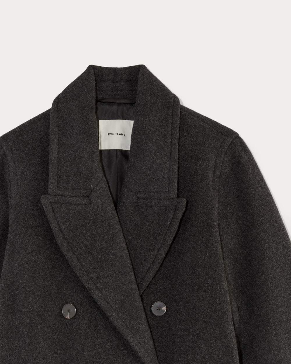 The Double-Breasted Coat in Wool | Heather Charcoal
