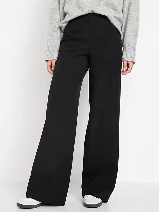 High-Waisted Pull-On Pixie Super Wide-Leg Pants