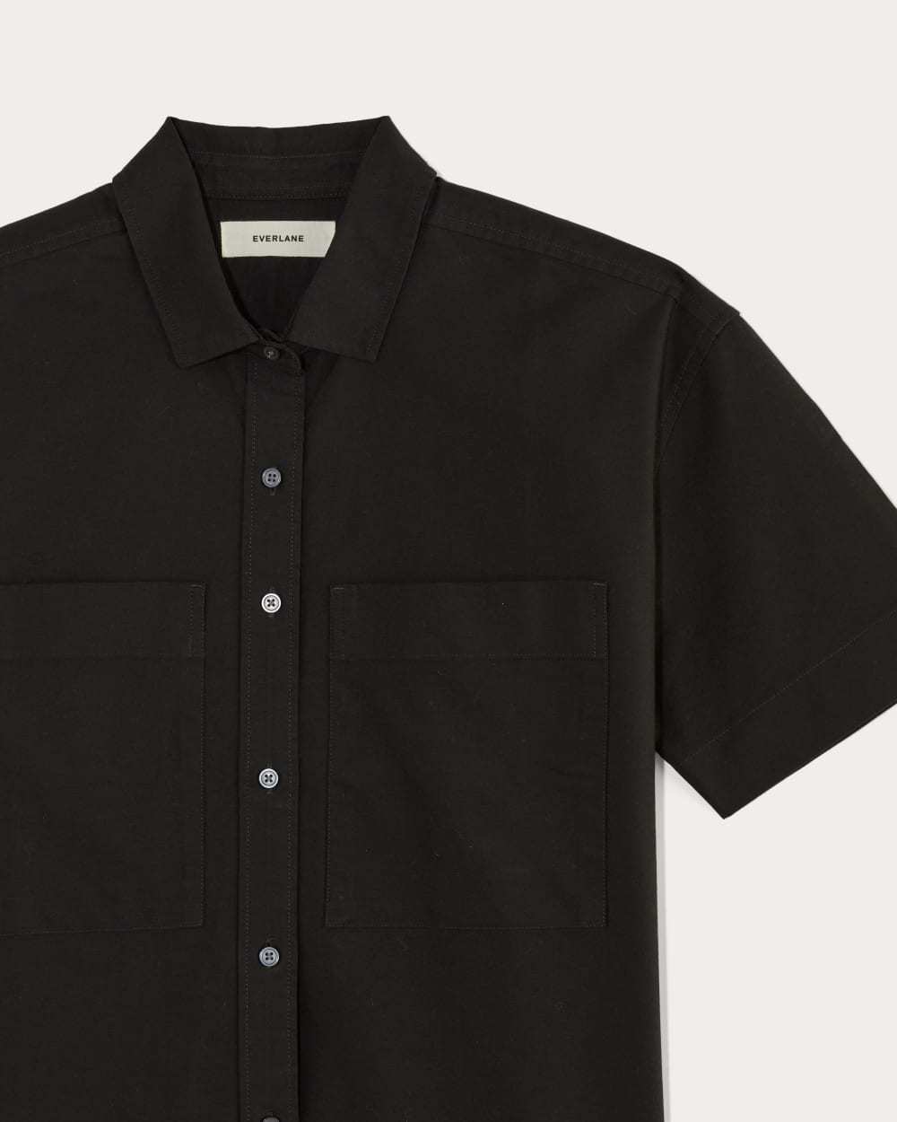 The Short-Sleeve Boxy Oxford | Black
