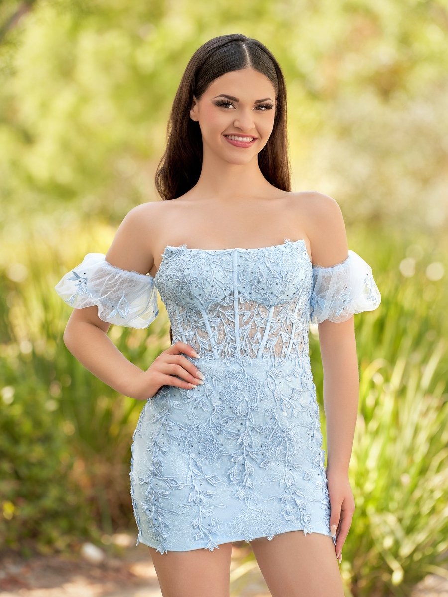 Ethel |Sheath Lace Strapless Homecoming Dress with Appliques