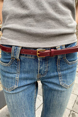 Faux Leather Buckle Belt