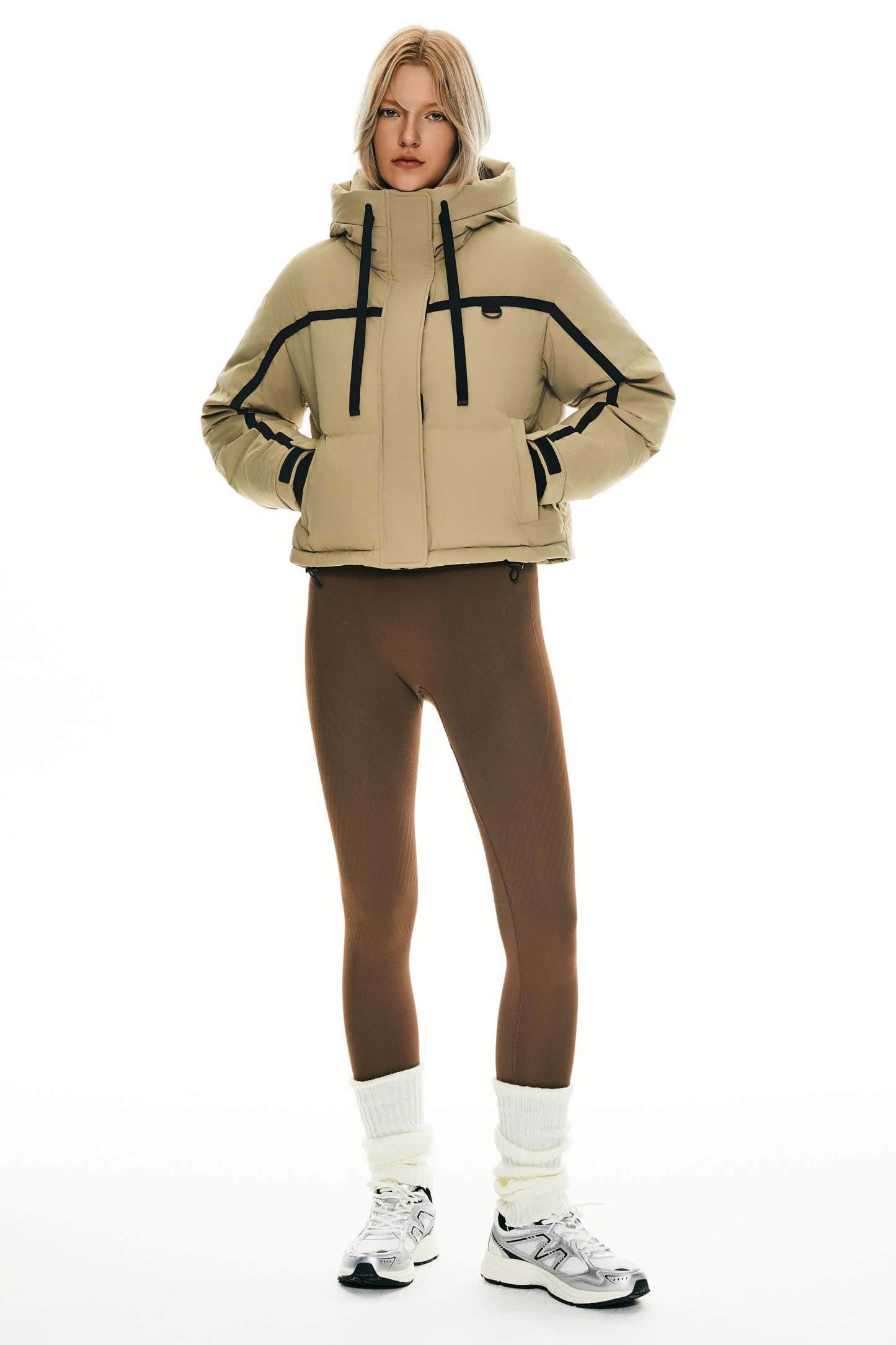 Winter Quilted Hooded Cropped Down Puffer Jacket