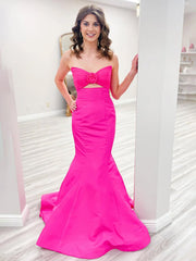 Julie | Strapless White and Black Ruched Mermaid Prom Dress